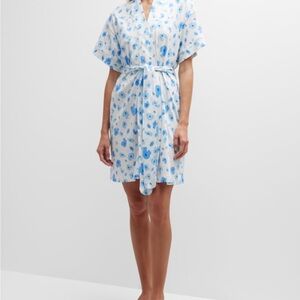 P Jamas Cotton Poppy Print Robe